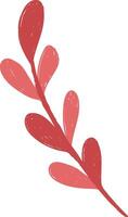 a branch with leaves, petals on a branch, a cute branch of a bush vector