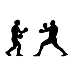 two men in boxing stance on a white background vector