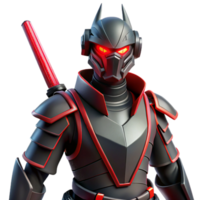 serene rustic 3D Render Dark Red Samurai Robot Illustration authentic png