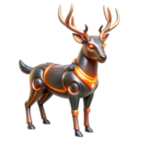 serene creative Cybernetic Deer 3D Render high resolution png