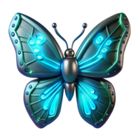 serene rustic 3D Render Futuristic Butterfly 4K png