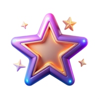 vibrant modern 3D Render Glowing Star professional png