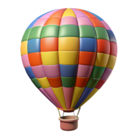 extraordinary contemporary Colorful Hot Air Balloon 3D Render authentic png