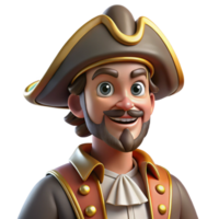 wonderful rustic Jolly Captain 3D Render high resolution png