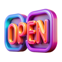 magnificent rustic Vibrant 3D Open Sign Illustration high resolution png