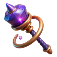 vibrant abstract Magical 3D Render of a Sparkling Wand authentic png