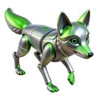 elegant rustic Cybernetic Fox 3D Render authentic png