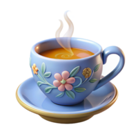 beautiful abstract Steaming Cup of Tea 3D Illustration high quality png
