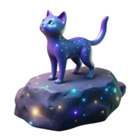 extraordinary modern Cosmic Cat 3D Render high resolution png