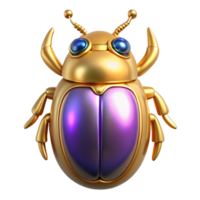 extraordinary artistic Golden Beetle 3D Render 4K png