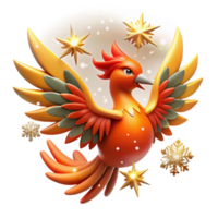 dramatic abstract 3D Render of a Mythical Firebird original png