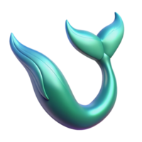 dramatic modern Teal Mermaid Tail 3D Render high resolution png