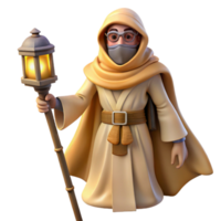 magnificent rustic 3D Render of a Wise Man with Lantern high quality png