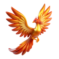 wonderful rustic 3D Render of a Fiery Phoenix Illustration authentic png