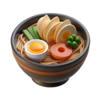 vibrant minimalist 3D Render of Delicious Noodle Bowl exclusive png
