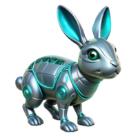 stunning abstract Metallic Rabbit Robot 3D Render high quality png