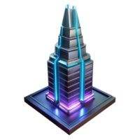serene modern Cyberpunk Skyscraper 3D Render authentic png