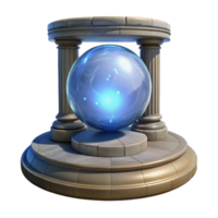 elegant rustic 3D Render Glowing Orb on Ancient Columns premium png