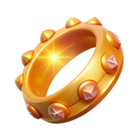 magnificent rustic Golden Spiked Ring 3D Render high resolution png