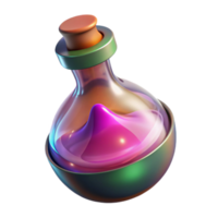 beautiful artistic 3D Render of a Magical Potion Bottle high resolution png