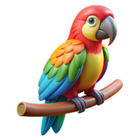 stunning creative Colorful Parrot 3D Render Illustration high resolution png