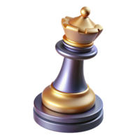 stunning artistic Golden Queen Chess Piece 3D Render professional png