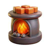 vibrant abstract Cozy 3D Render of a Fireplace genuine png