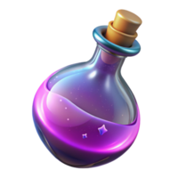 magnificent rustic Glowing Potion Bottle 3D Render authentic png