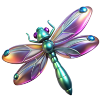 extraordinary abstract Iridescent Dragonfly 3D Render original png