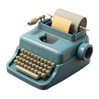dramatic modern Vintage Typewriter 3D Render high resolution png
