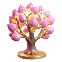 extraordinary artistic Glowing Pink Blossom Tree 3D Render high resolution png