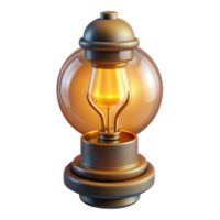 wonderful creative Glowing 3D Lightbulb Illustration high resolution png