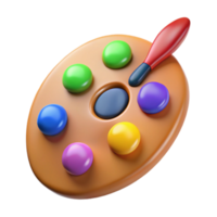 dramatic abstract 3D Render Colorful Paint Palette 4K png