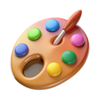 wonderful abstract 3D Render Colorful Paint Palette Illustration high resolution png