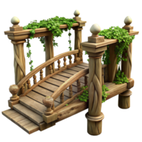 sereno rustico 3d rendere di legno ponte con viti illustrazione genuino png