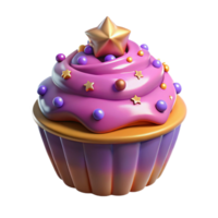 magnificent abstract 3D Render of a Festive Cupcake high resolution png
