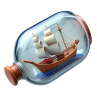 extraordinary traditional 3D Render of a Ship in a Bottle high quality png