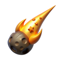beautiful contemporary 3D Cartoon Comet Illustration high quality png