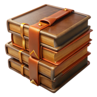extraordinary abstract 3D Render Stack of Leather-Bound Books exclusive png