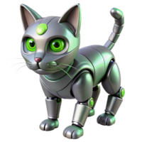 dramatic abstract 3D Render of a Robotic Cat premium png