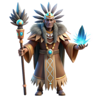 magnificent abstract Wise Shaman 3D Render authentic png