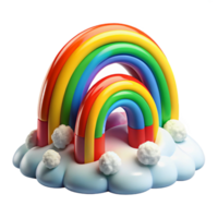 serene modern Rainbow Clouds 3D Render high quality png