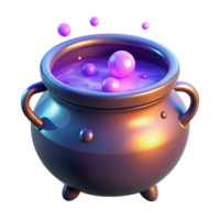 elegant rustic Glowing Cauldron 3D Render 4K png