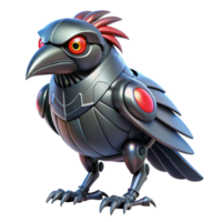 magnificent modern Robotic Crow 3D Render authentic png