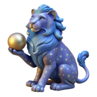 impressive contemporary Celestial Lion 3D Render high quality png