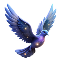 serene vintage Celestial Dove 3D Illustration authentic png
