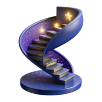 serene abstract 3D Render Spiral Staircase to the Stars high resolution png