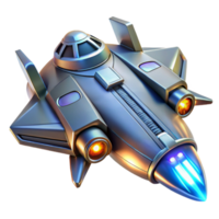 elegant minimalist Futuristic Spaceship 3D Render high resolution png