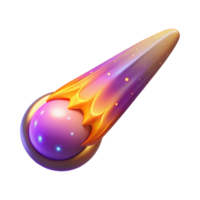serene artistic Cosmic 3D Render of a Shooting Star high quality png