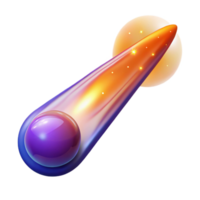 impressive abstract Purple Comet 3D Illustration high resolution png